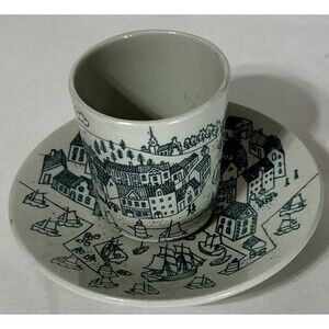 Vintage Nymolls Art Faience Hoyrup Viking Tea Cup & Saucer Denmark Limited ED